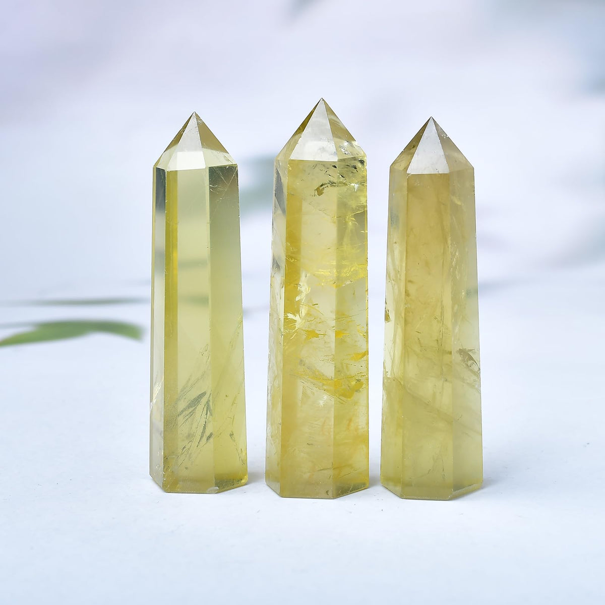WUYOUSHI 1PCS Citrine Natural Crystal Towers / 2.75-3.54" Healing Crystal Wand / 6 Faceted Chakra Reiki Meditation Therapy
