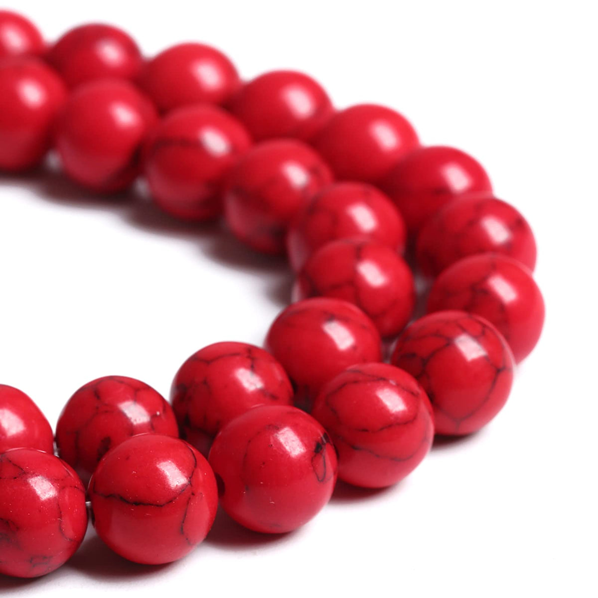 6mm 60pcs Red Turquoise Loose Beads for Jewelry Making DIY Bracelet Necklace