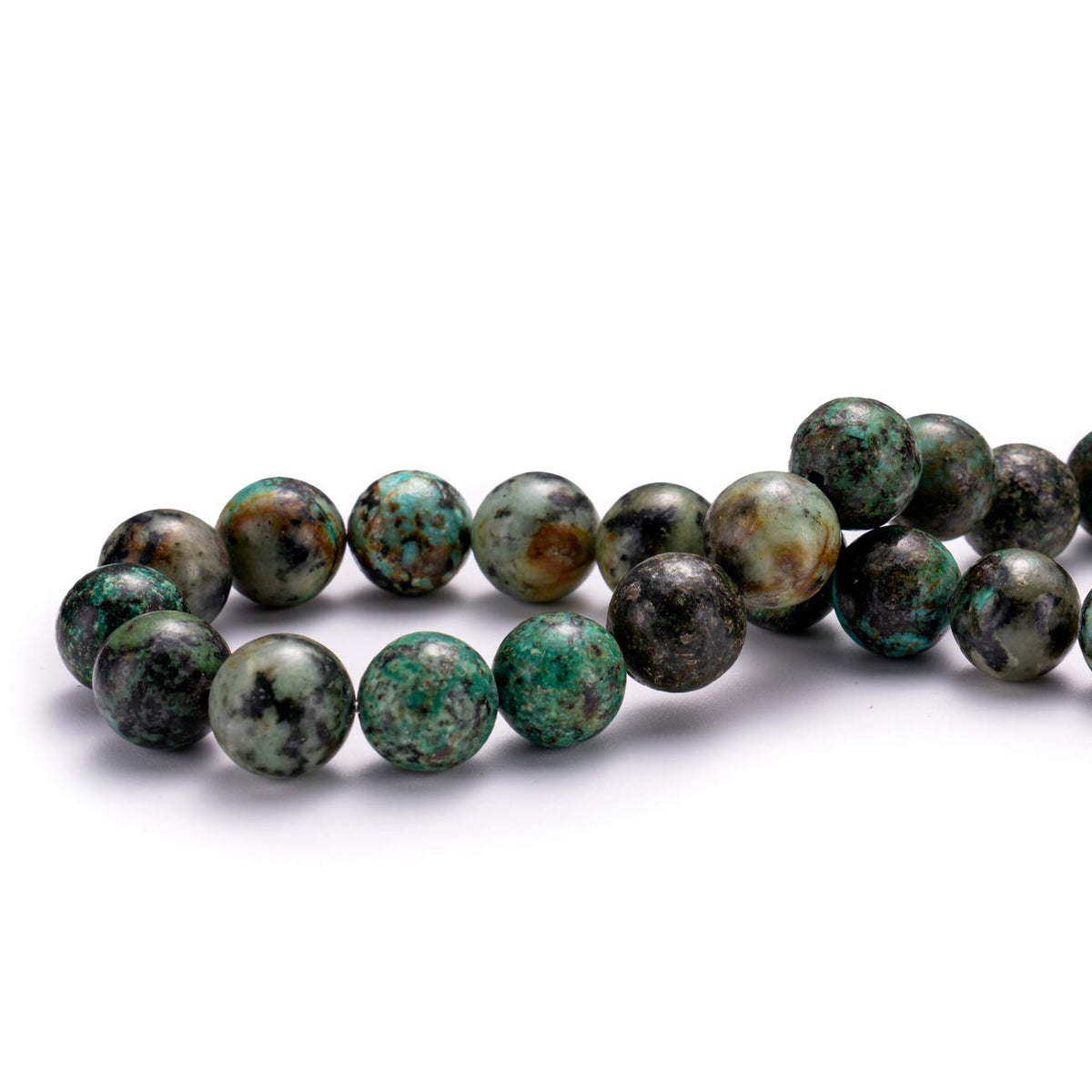 BEADIA Natural African Turquoise Stone Round Loose Semi Gemstone Beads for Jewelry Making 6MM 61PCS