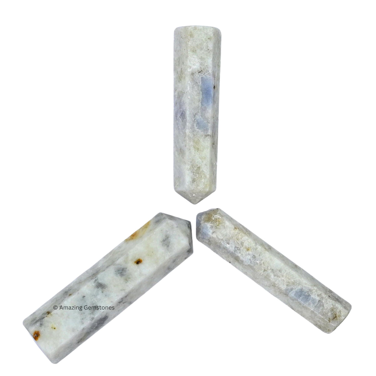Amazing Gemstone Hackmanite Crystal Points Bulk Healing Crystals - Pack of 3 Single Terminated Healing Wand Point Bulk Crystals for Crafts, Crystal Grid, DIY Work - Premium Crystals - Beginners Gift