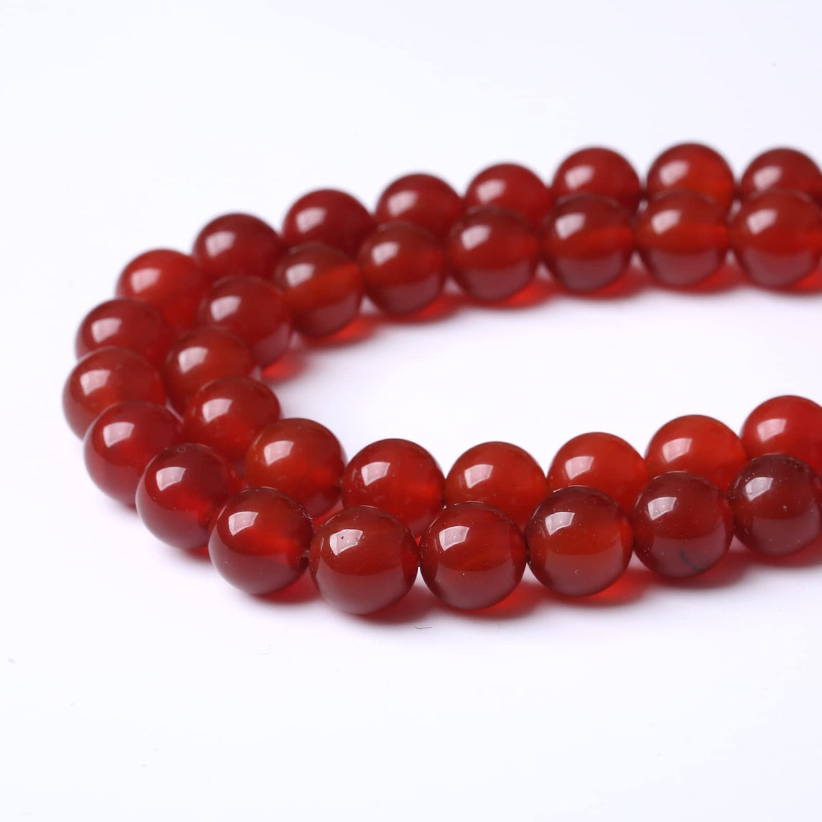 36PCS 10MM Beads Natural Red Agate Round Loose Semi-Precious Gemstone Round Loose Beads for Jewelry Making 15Inch
