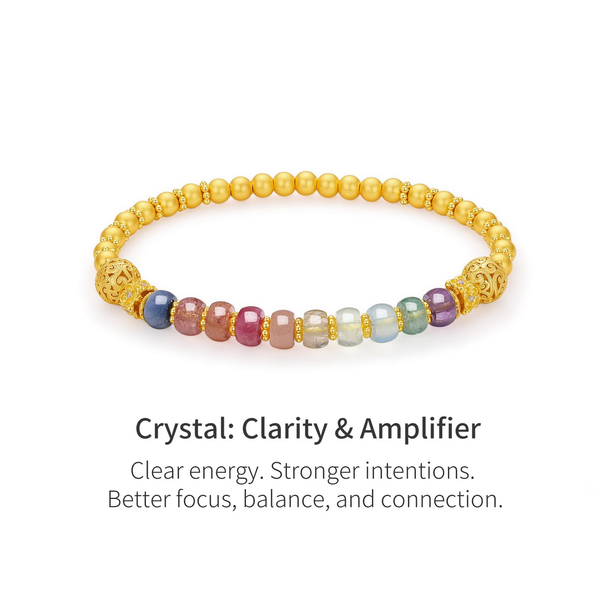 ZHOU LIU FU Sterling Silver Beaded Bracelets Silver Crystal Stretch Bracelet Blessing Silver FengShui Ball Charm Jewelry for Women Her Anniversary Birthday 6.7"/17CM J1916258