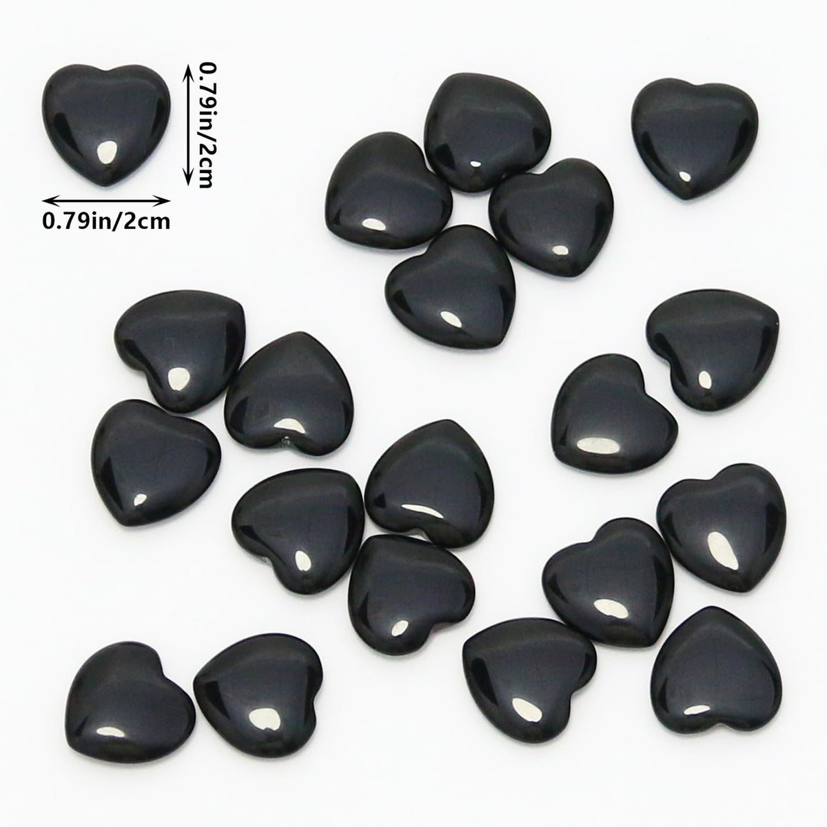 Namzi 20 Packs of Tumbled Polished Natural Black Obsidian Crystals Heart Stones, Crystals and Healing Stones Quartz Bulk for Wicca, Reiki, Healing Energy, Chakra Stones, Witchcraft Supplies