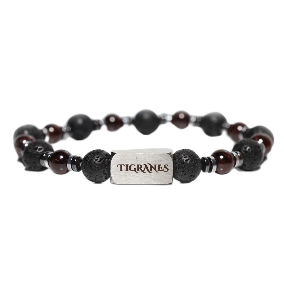 Tigranes Red Garnet and Lava Stone Bracelet – Handmade Natural Gemstone Jewelry for Men & Women – Premium Healing Energy Beads – Luxury Gift Box Included (Red Garnet)