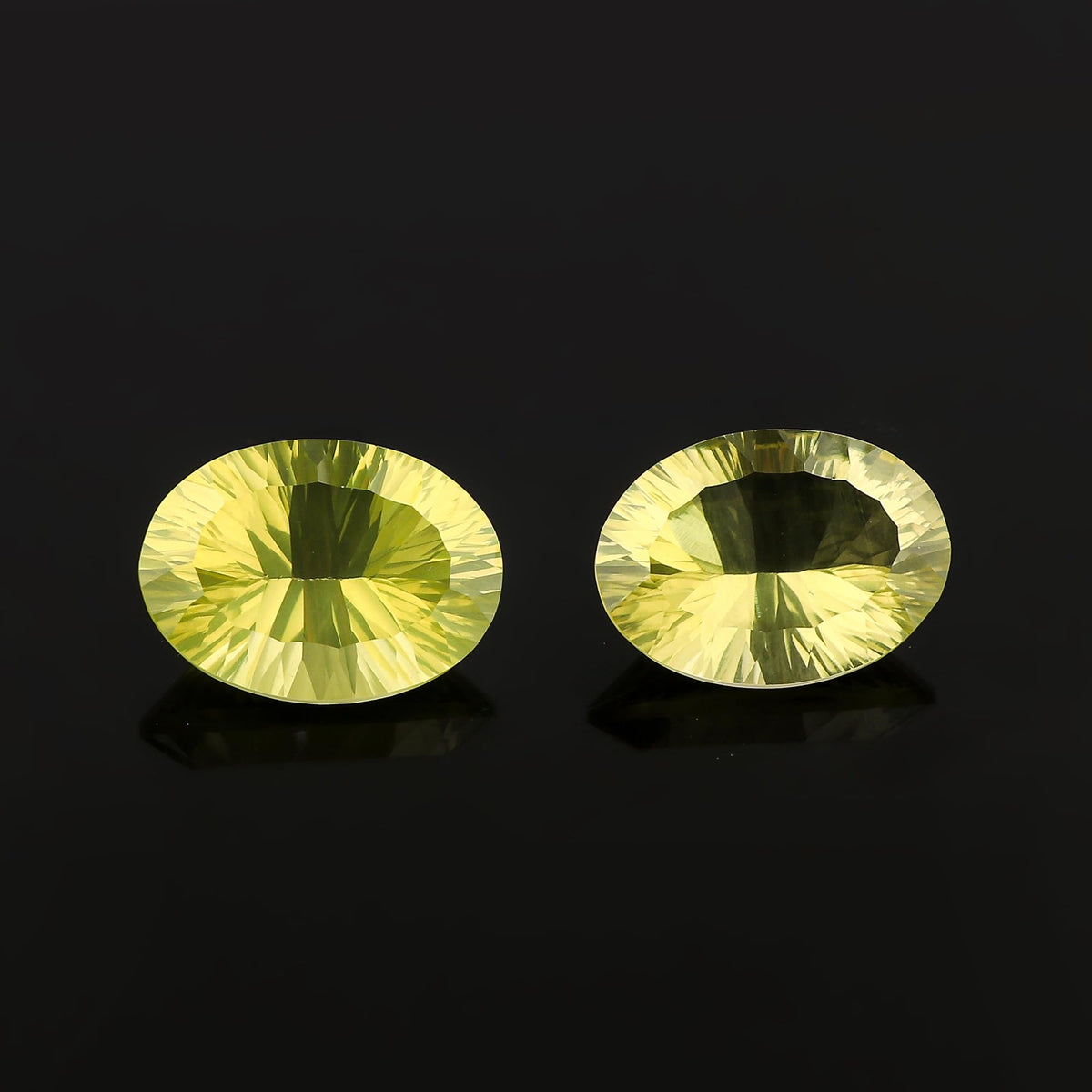 CRYSTALIS 2pcs AA+ Natural Lemon Quartz, Concave-Cut, Loose Gemstone Wholesale Bulk Cabochons Jewelry Making Supply, Chakra Healing Polished Stones, Wire Wrapping, DIY, Gem Collection, 18x12mm