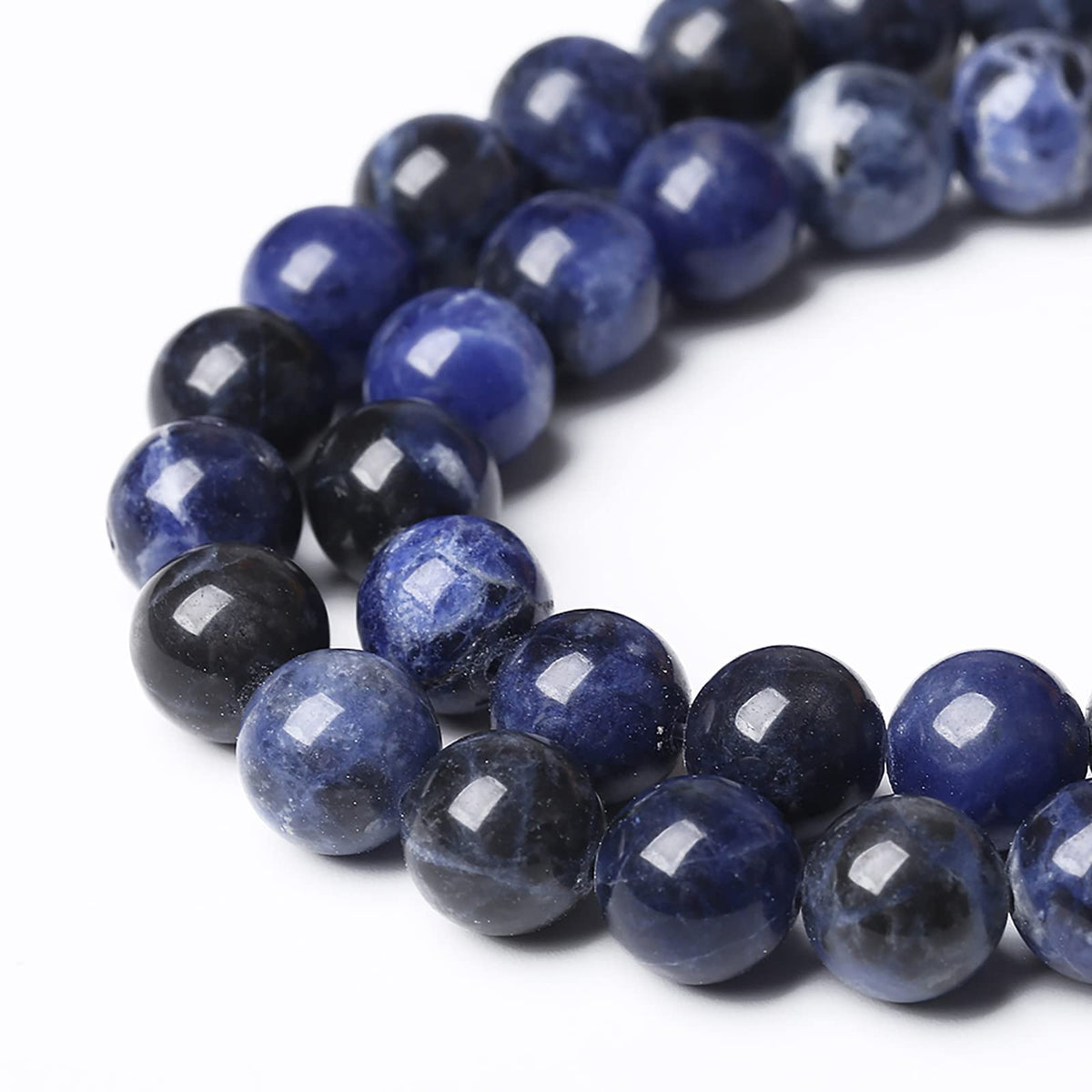 60PCS 6mm Natural Dark Blue Sodalite Stone Beads Round Loose Beads for Jewelry Making DIY Bracelet Energy Stone Healing Power 1 Strand (6mm, Natural Blue Sodalite)