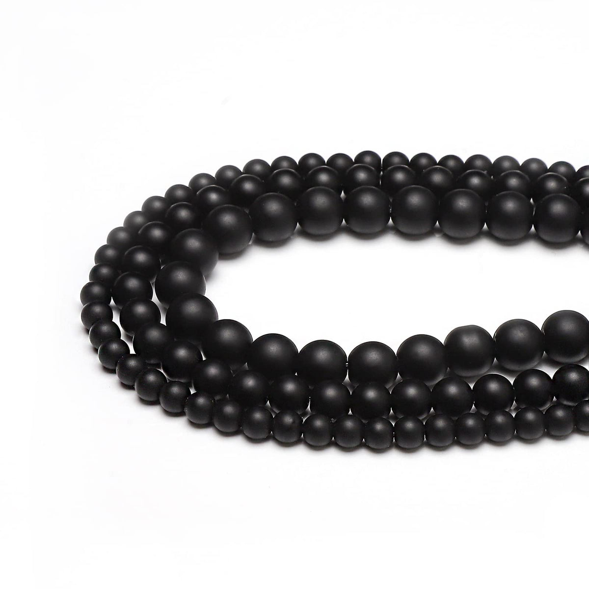 45pcs 8mm Natural Matte Black Onyx Agate Gemstone Beads Energy Healing Crystal Round Loose Stone Beads for Jewelry Making, DIY Bracelets Necklaces