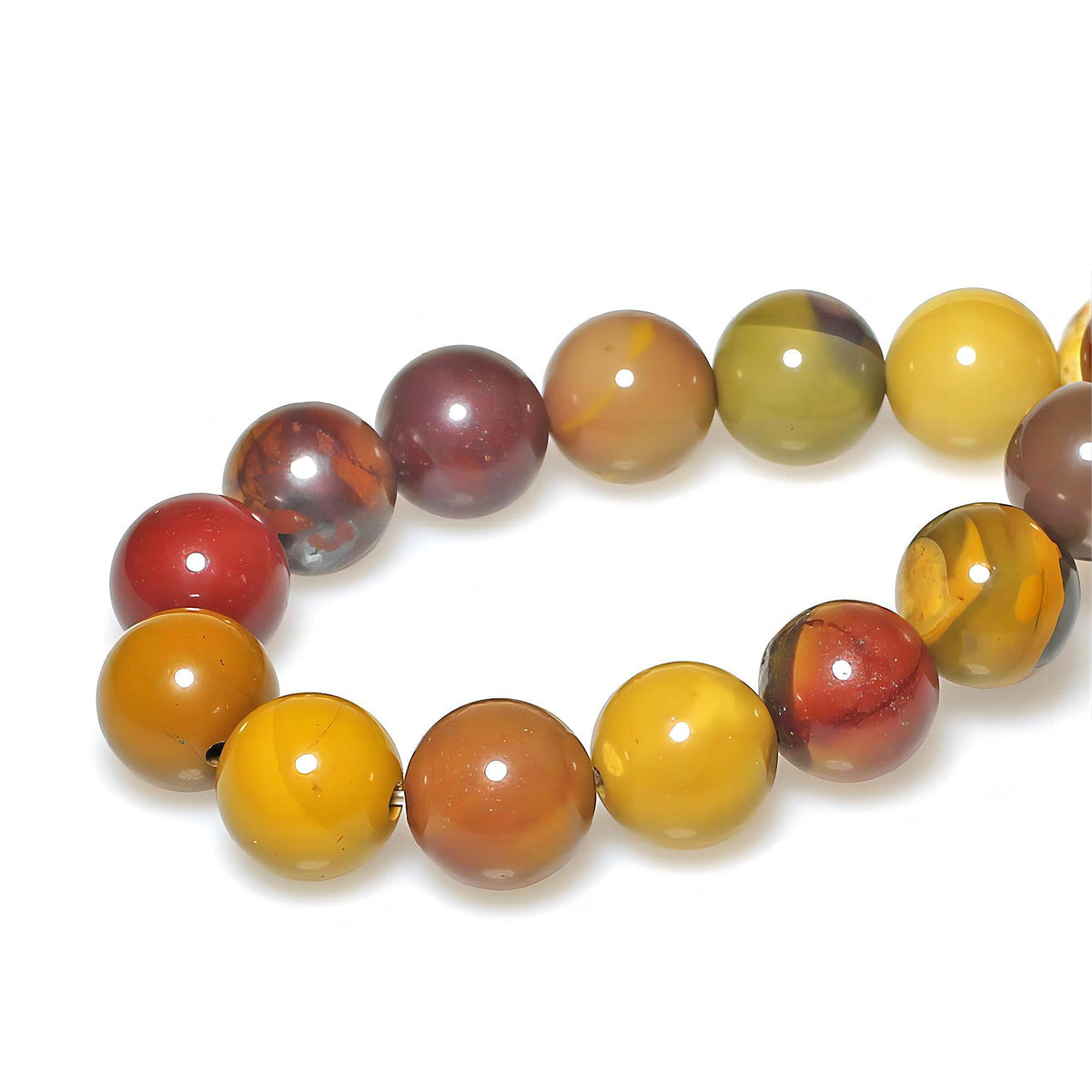MJDCB Natural Stone Beads Moonkaite Jasper Egg Huangshi Round Loose Beads for Jewelry Making DIY Bracelet Necklace (12mm)