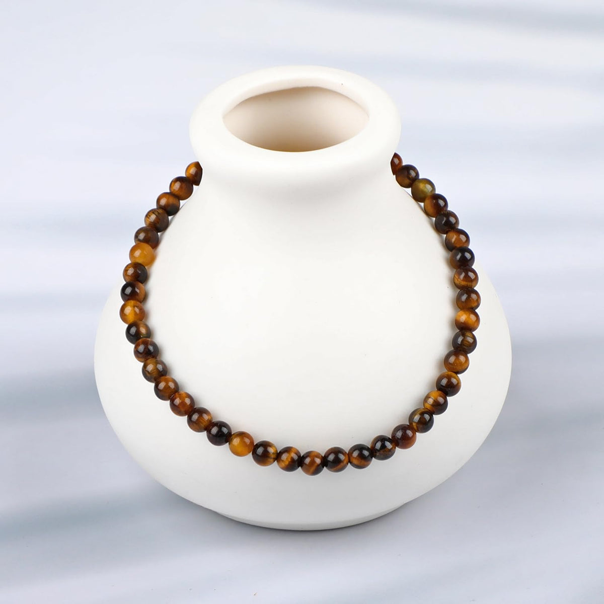 LPBeads Handmade Natural Gemstone Stretch Elastic 4mm Yellow Tiger's Eye Bracelet Healing Crystal Round Stone Beads Jewelry Gifts for Women Men