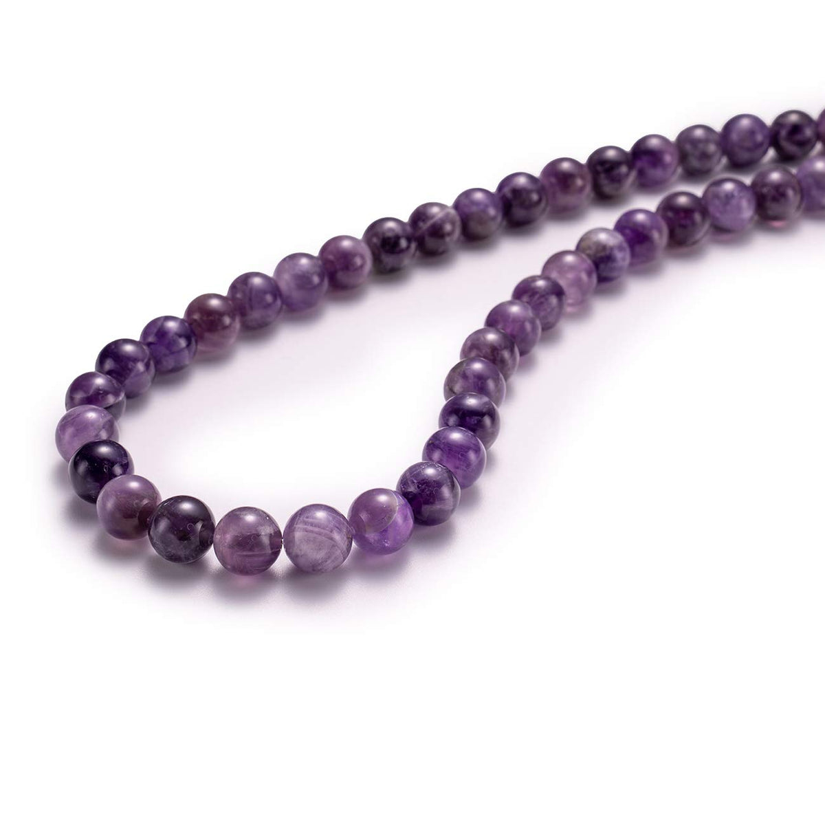 BEADIA Natural Amethyst Crystal Stone Round Loose Semi Gemstone Beads for Jewelry Making 6MM 61PCS