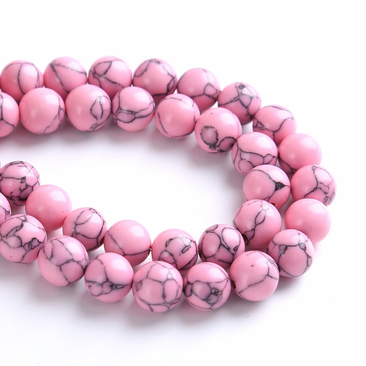 6MM 60PCS Pink Turquoise Spacer Loose Beads for Jewelry Making DIY Bracelet Necklace