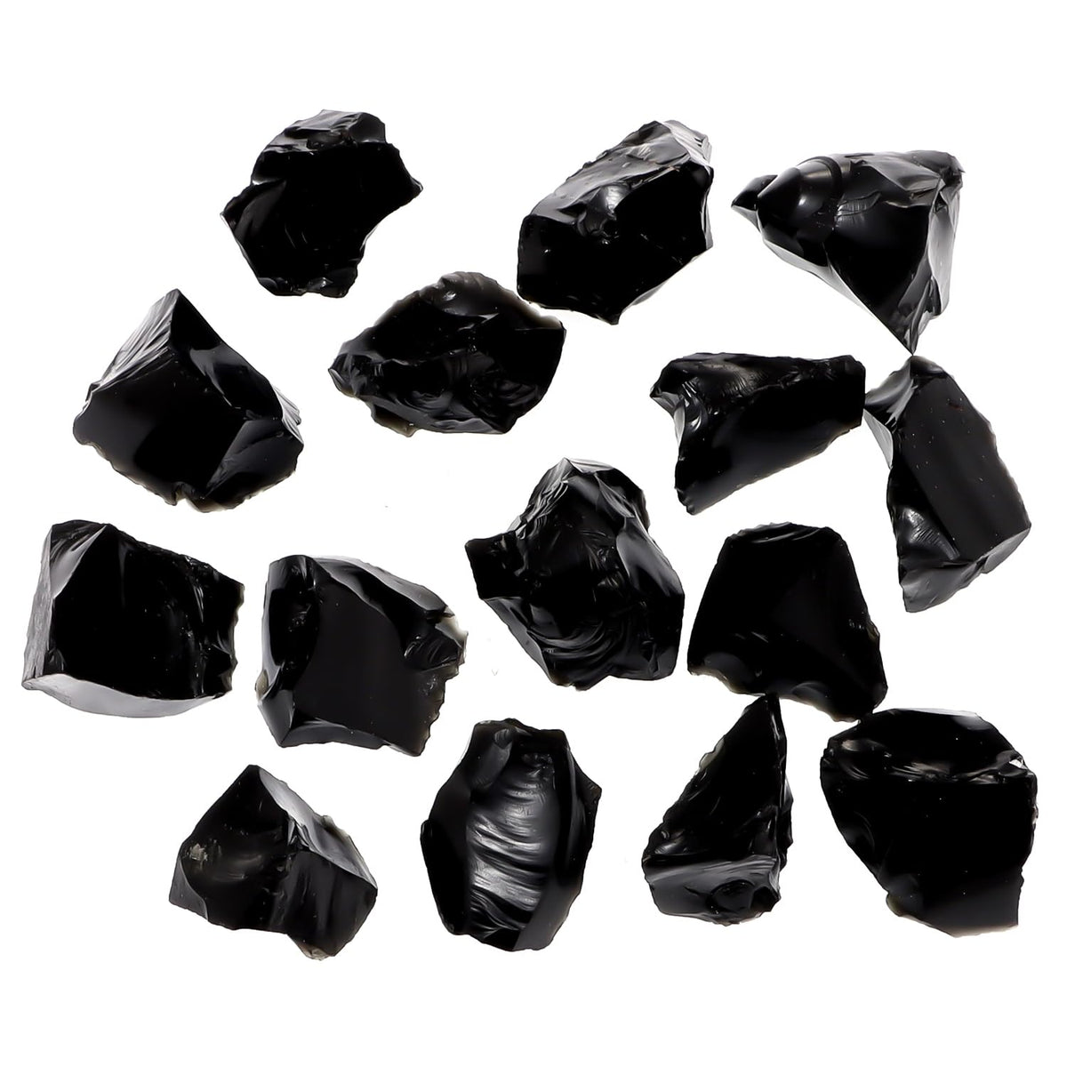1Lb Black Obsidian Crystal Rocks Raw Stones for Tumbling, Black Obsidian Crystals Bulk Rough Gemstone for Jewelry Making, Healing, Meditation, Sculpture