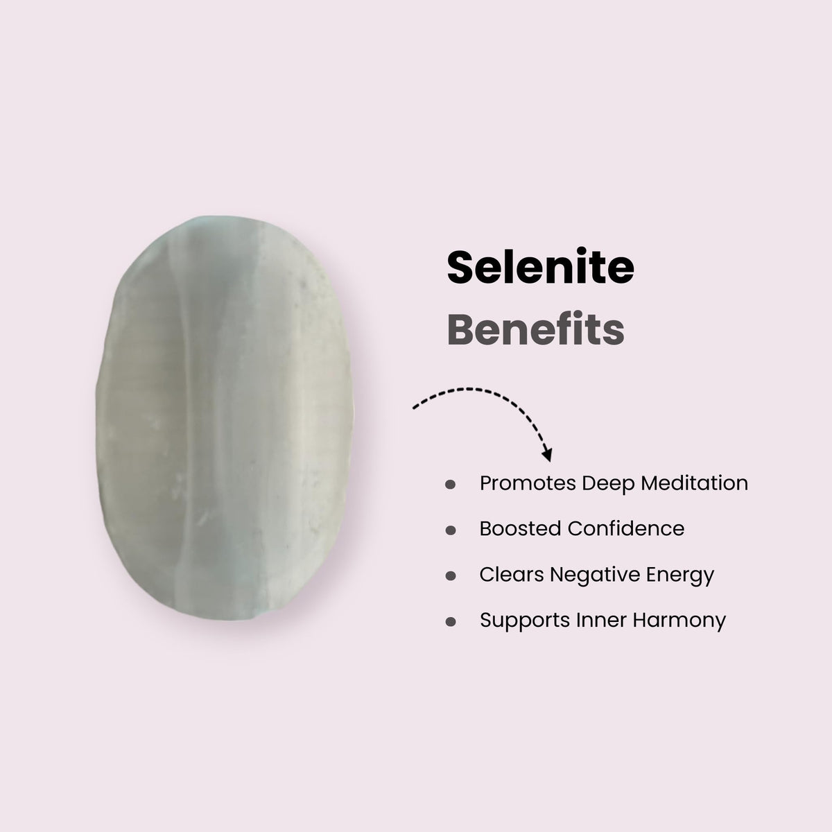 GEMSCITE Selenite Thumb Worry Stones Metaphysical Gemstone Crystal Healing Reiki Men Women Gift FENG Shui Positive Energy Love Wellness Palm Stones Wicca Powerful