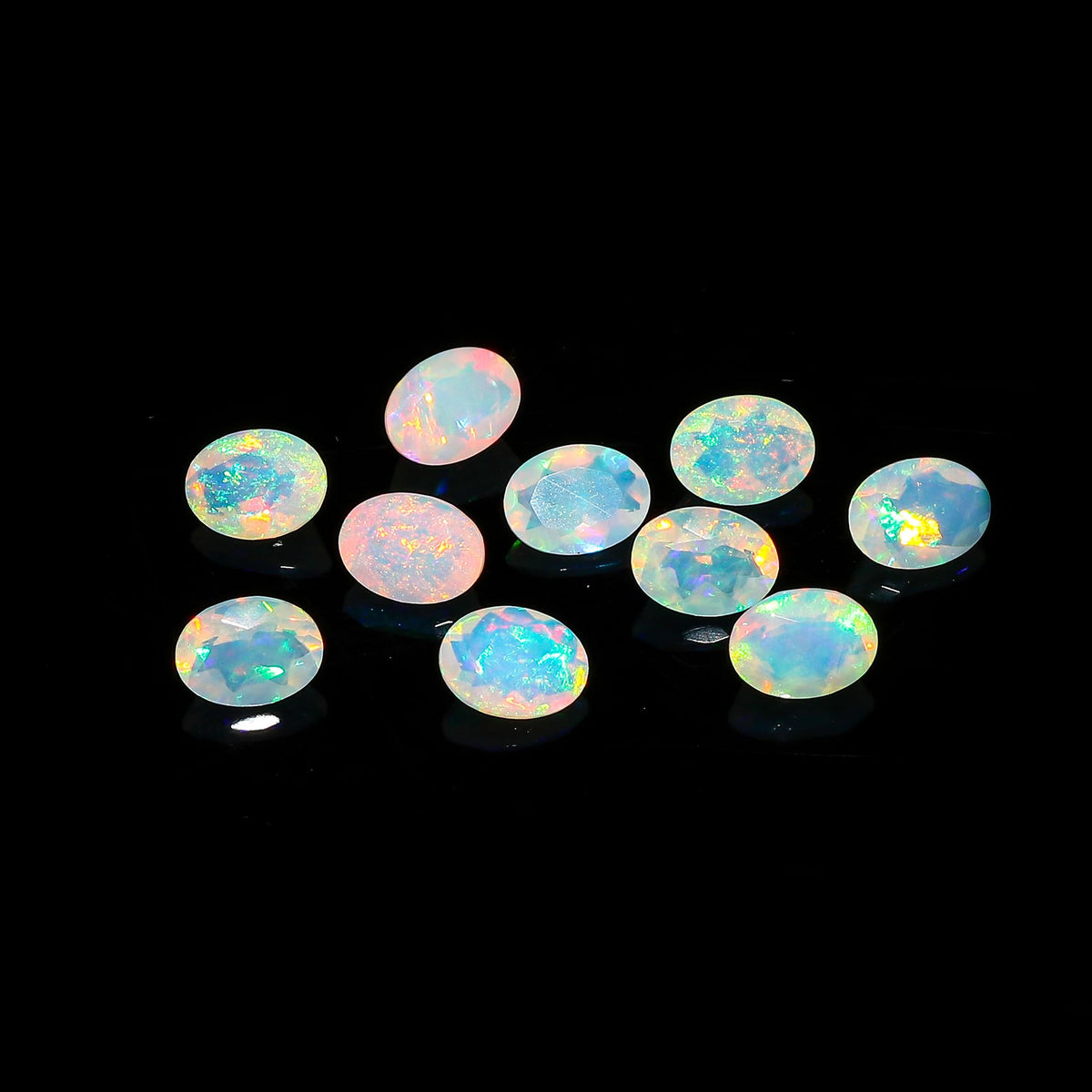 2 Pcs,8X6 MM, AURA GEMS Natural Ethiopian Opal,Briliant Cut, Oval, Shape, Jewelry Making Supply, Chakra Energy Healing Gemstone, Real Crystal, Birthstone, Wholesale deal