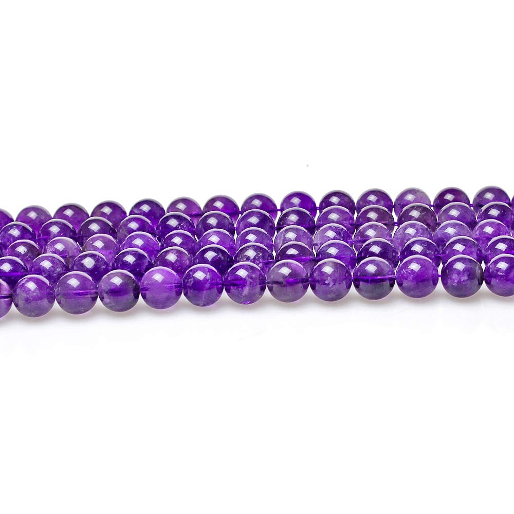MJDCB 5A Natural South Africa Amethyst Gemstone Round Stone Beads for Jewelry Making DIY Bracelet Necklace (12mm)
