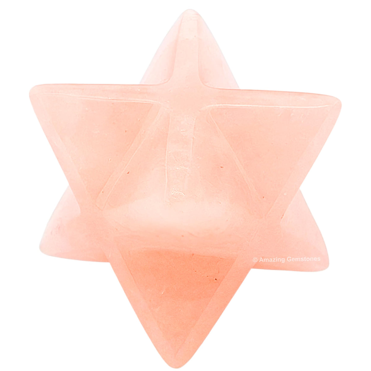 Amazing Gemstone Rose Quartz Merkaba Crystal - 0.75 Inches Metaphysical Merkaba Star for Meditation - Energetic Tetrahedron Crystal and Healing Stones for Spiritual Growth and Healing (15-20mm)