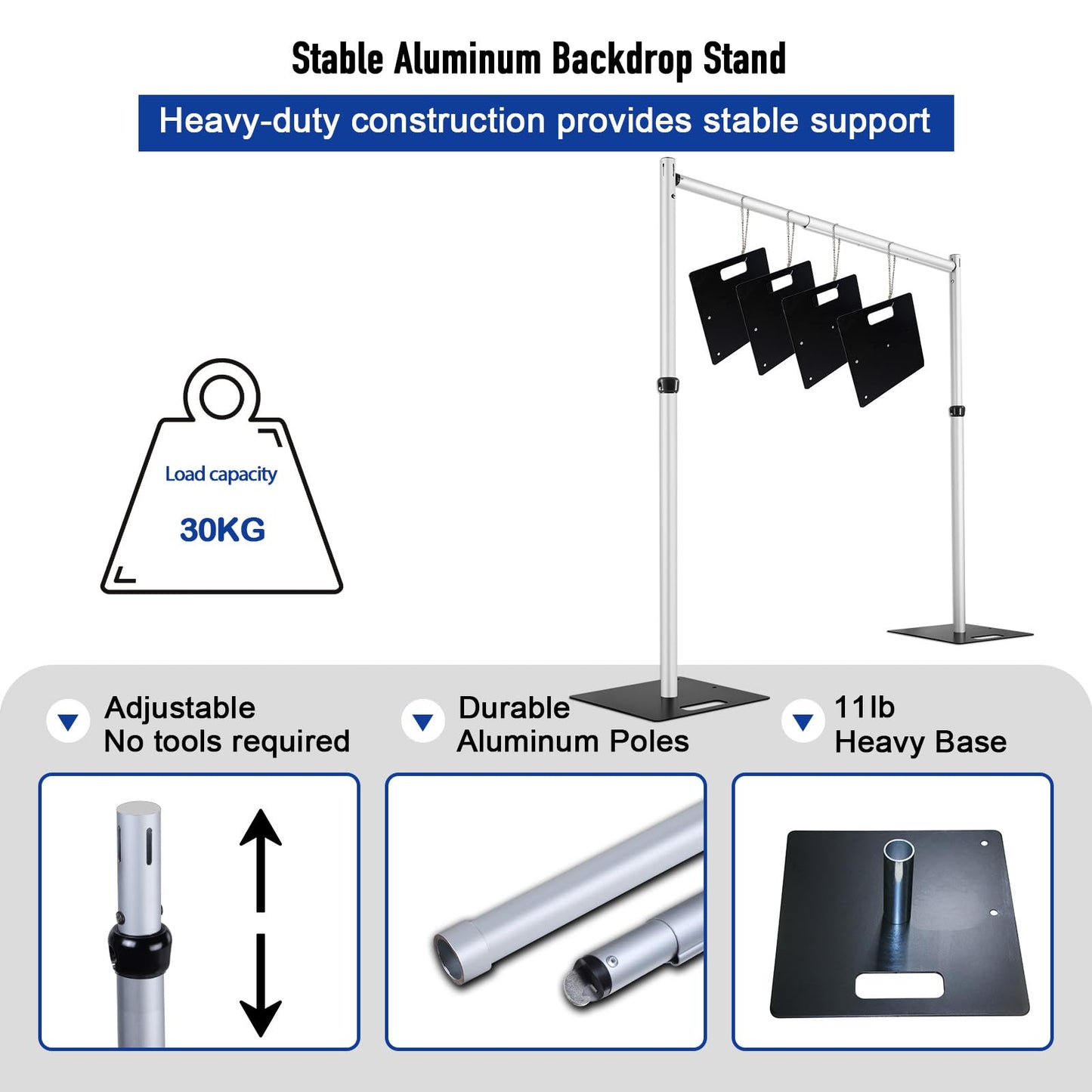 Heics 14x14ft Heavy Duty Backdrop Stand, Pipe and Drape Stand, Balloon Arch Stand, Banner Stand for Wedding Decor, Party Decorations, Baby Shower Backdrop, Sturdy Event Party Supplies