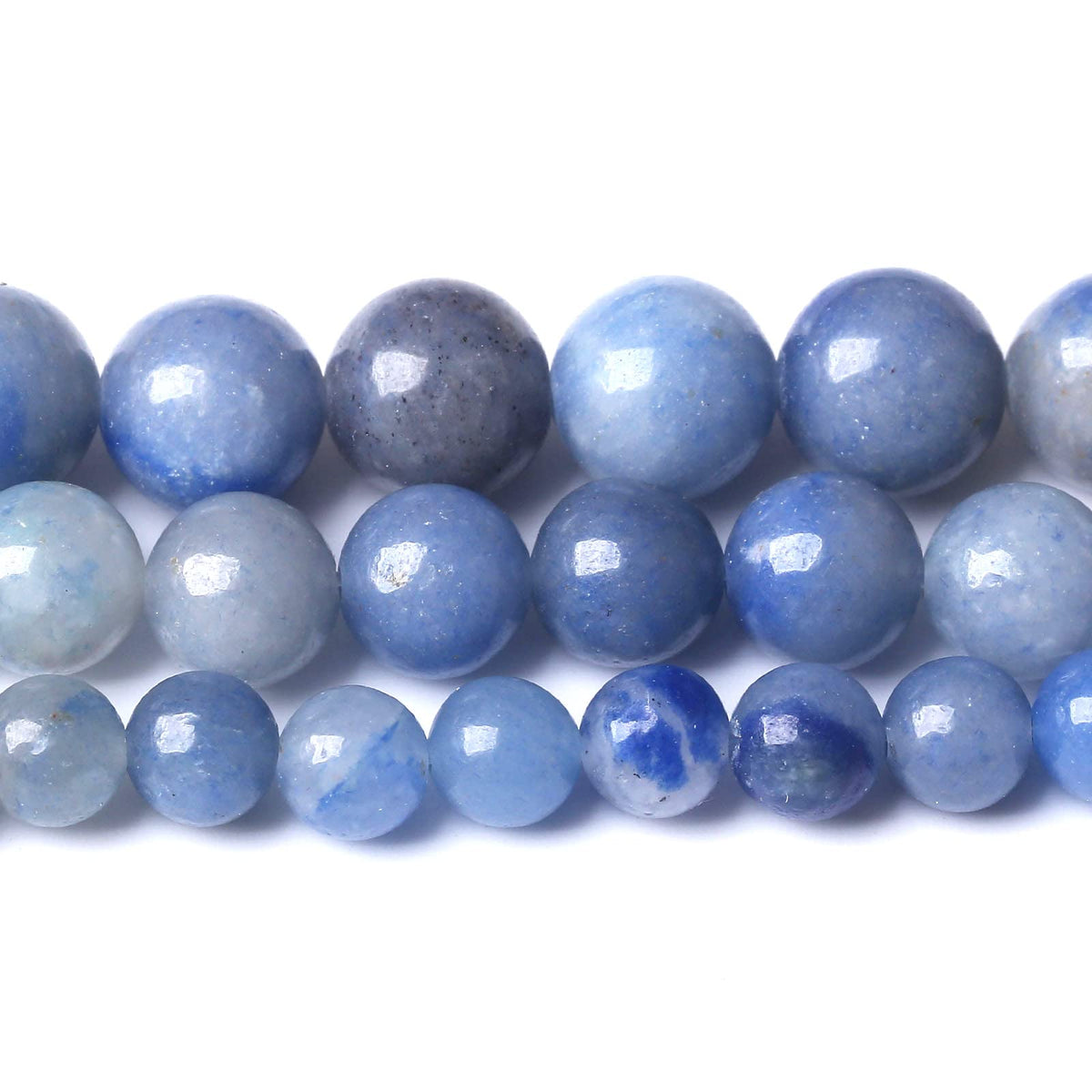 32PCS 12MM Natural Blue Aventurine Beads Round Loose Stone Beads for Jewelry Making DIY Energy Stone Healing Power Bracelet 15"