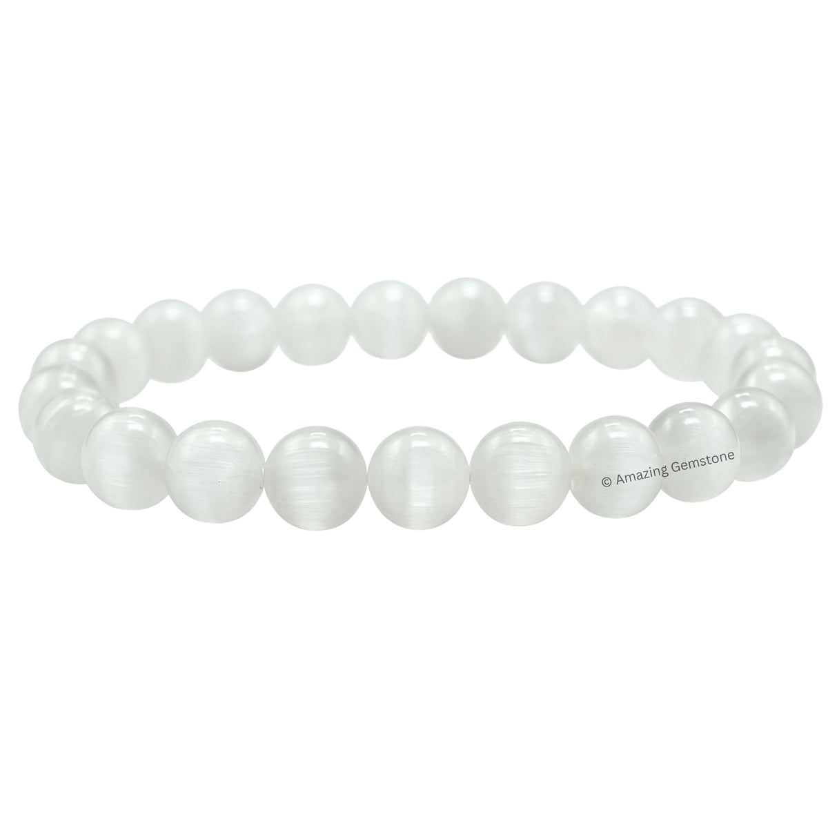 Amazing Gemstone Crystal Bracelet for Women Men's Gifts - Protection Healing Crystal Bracelet - 8mm Gemstone Beaded Stretchable Bracelet Pulseras Para Hombres Mujer Stocking Stuffers Mothers Day Gift (Selenite)