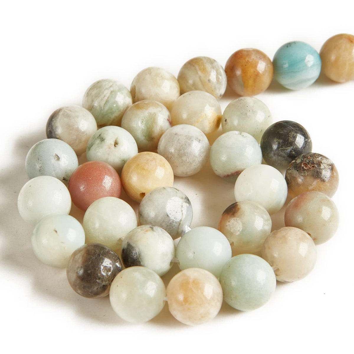 60pcs 6mm Amazonite Beads Natural Gemstone Beads Round Loose Beads for Jewelry Making