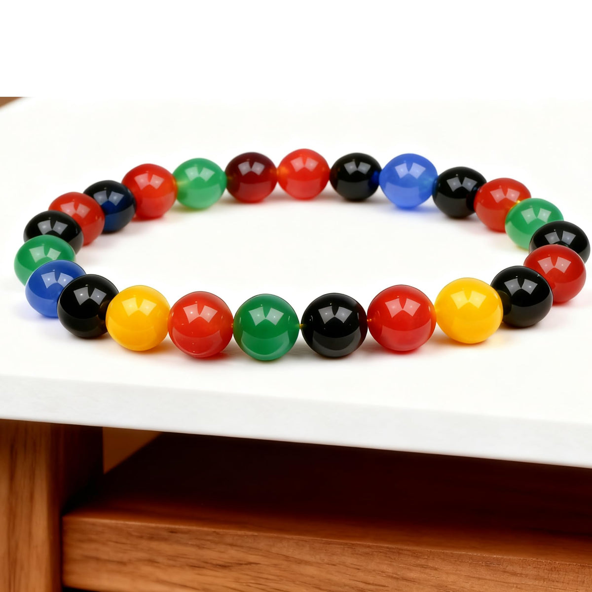 6mm Natural Multicolor Agate Beads for Jewelry Making Round Loose Gemstone Stones 1 Strand 15 Inch (About 60-63 pcs)