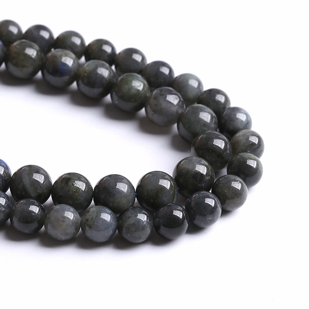 6MM 60PCS Natural Stone Black Labradorite Beads Crystal Loose Beads for Jewelry Making DIY Bracelet
