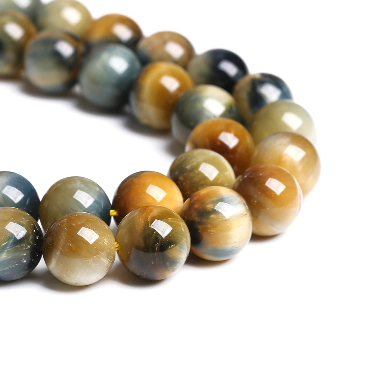 6mm 60PCS Natural Stone Dreamlike Blue Tiger Eye Beads for Jewelry Making DIY Bracelet