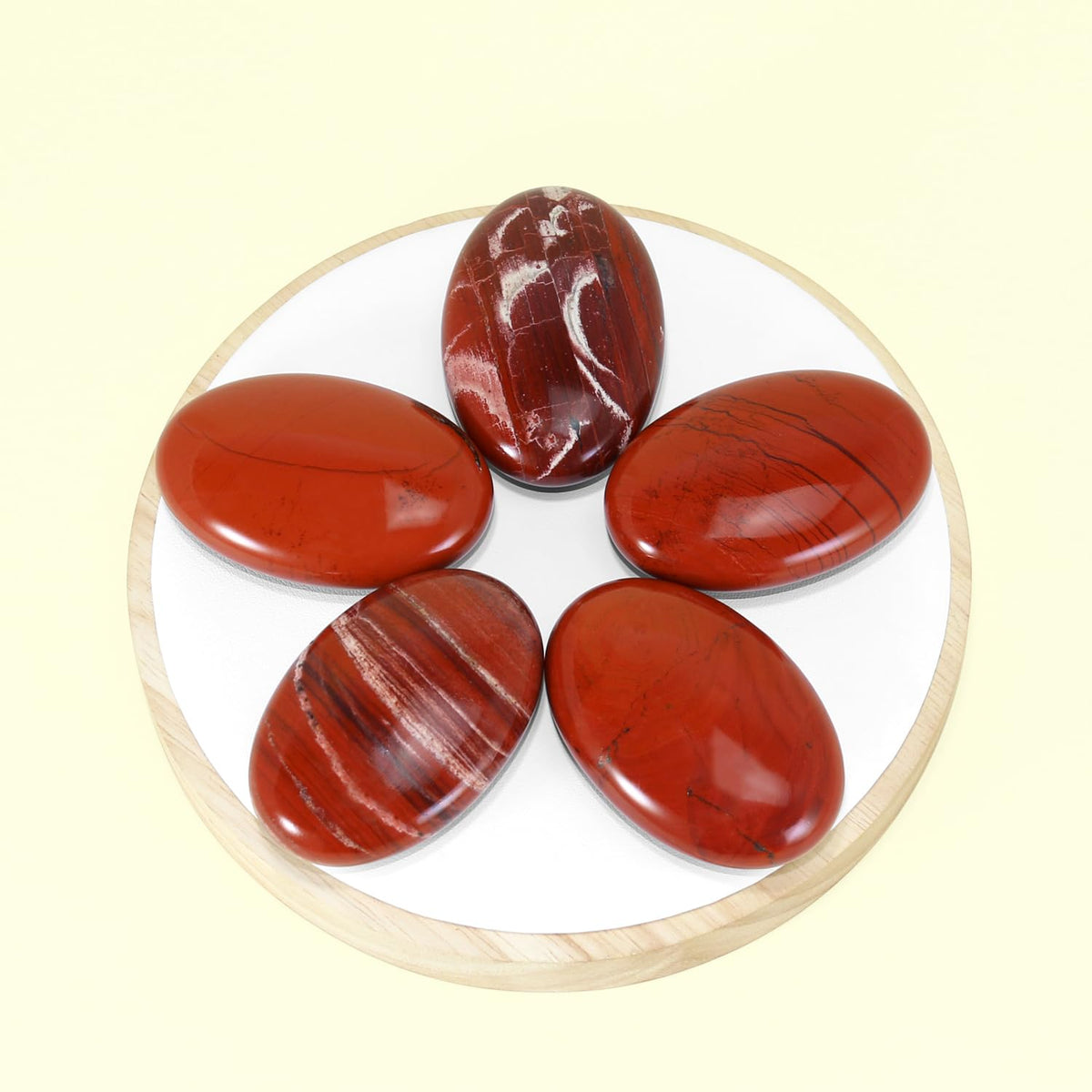 Nvzi Red Jasper Crystal Palm Stone, Worry Stones, Crystals and Healing Stones, Polished Rocks, Natural Gemstones, Chakra Stones for Healing Crystals Daily Use