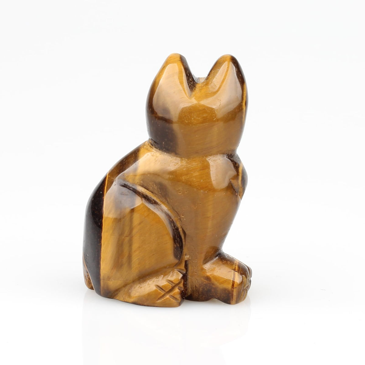 Yellow Tiger Eye Natural Stone 2.0inch Cat Statue Feng Shui Crafts Carved Figurine Chakra Carving Healing Reiki