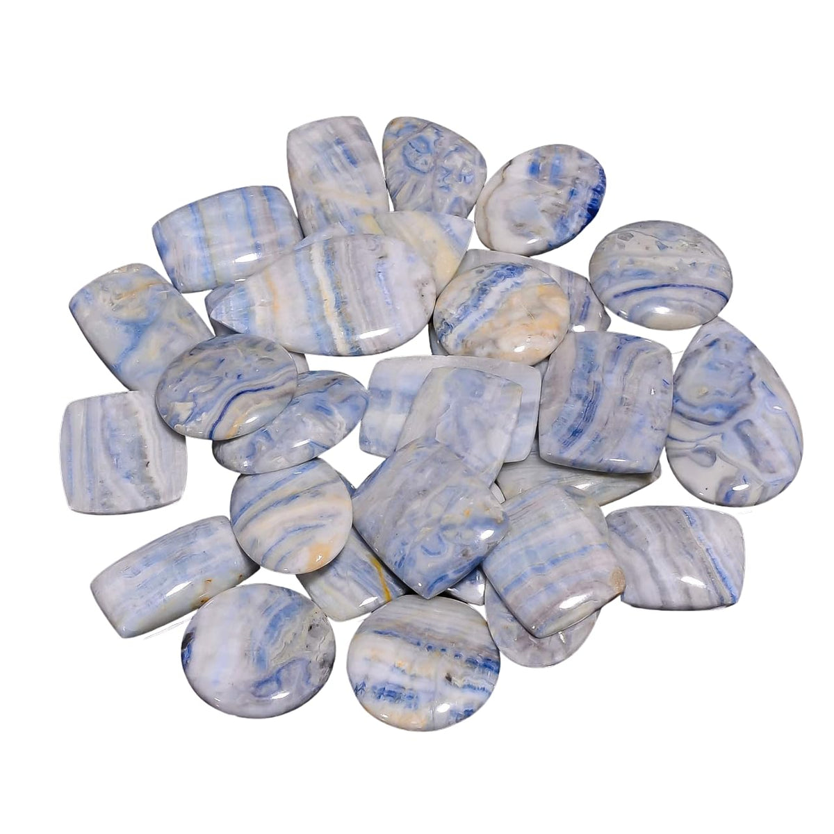 3pcs Natural Blue Scheelite Gemstone Cabochon Mix Shape Loose Gemstone Wholesale Cabochons Lot, Jewelry Making Loose Gemstone, DIY, Wire Wrapping, Healing Crystals, Bulk Deal (20-25 mm)