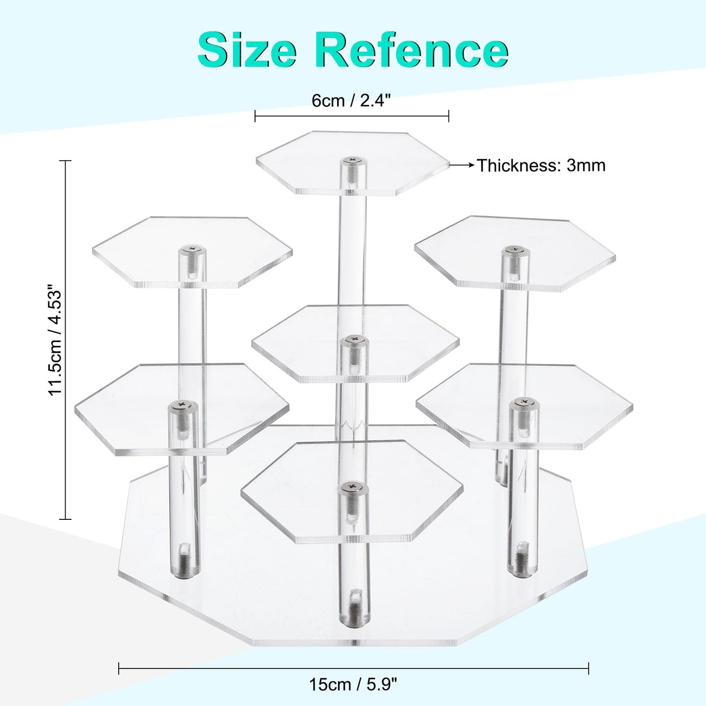 UXcell 7-Tier Acrylic Display Stand for Figures & Collectibles - Clear Acrylic Risers with Perfume Organizers