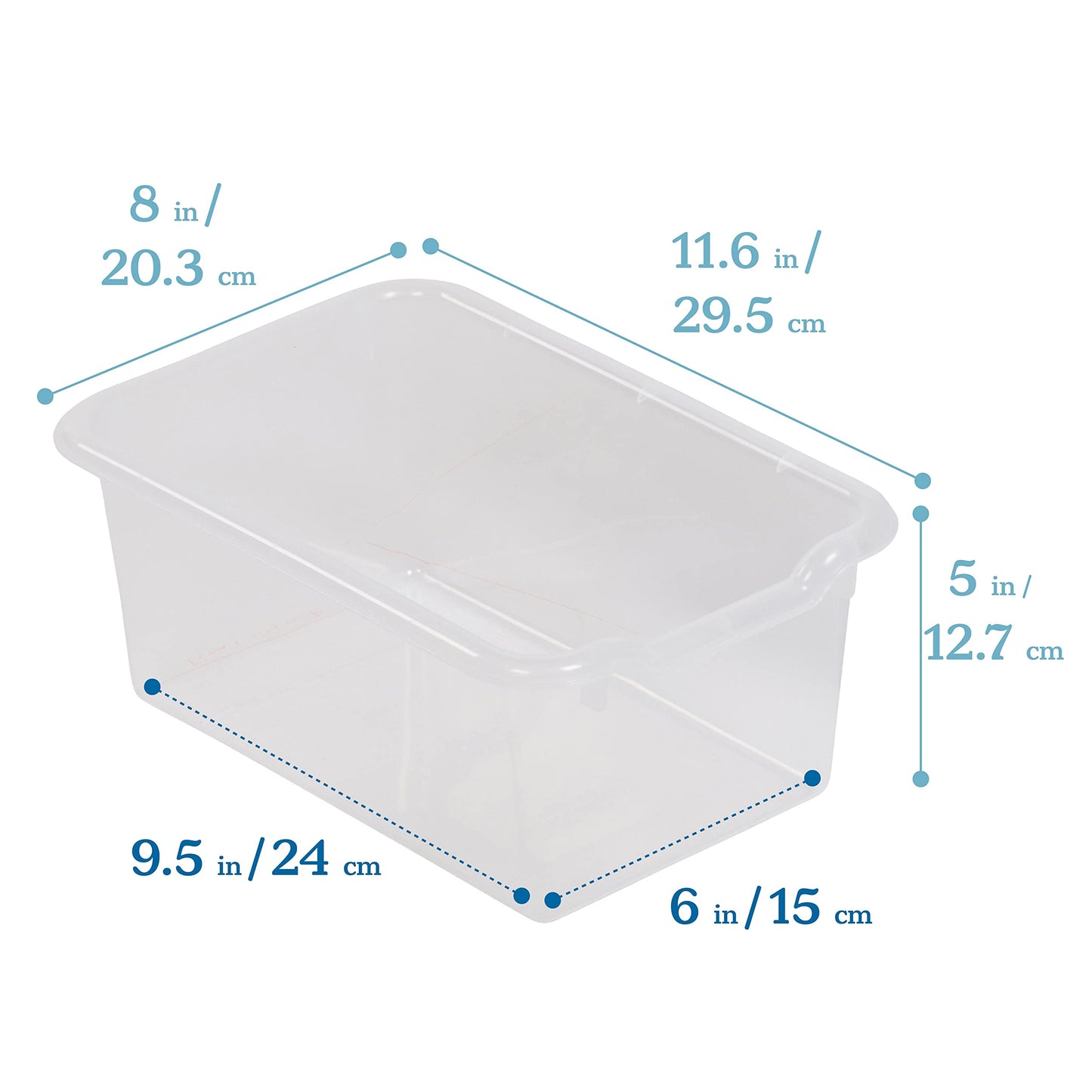 ECR4Kids 5+5 Cubby and Storage Mobile Cabinet with 5 Scoop Front Bins, Kids Furniture, Clear