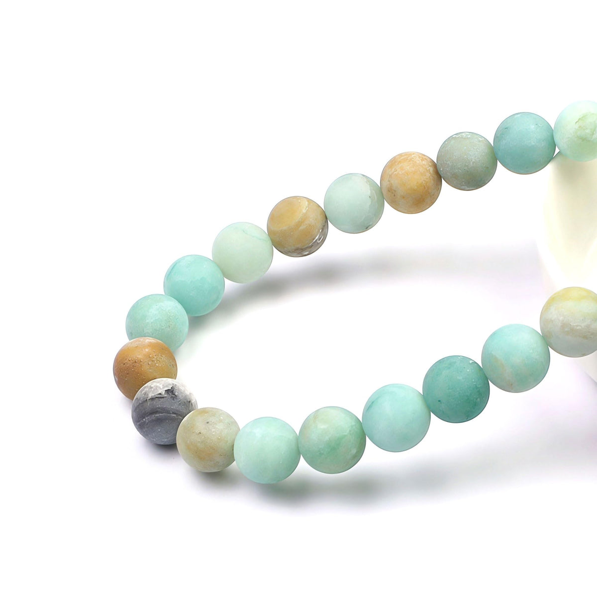 MJDCB Natural Matte Amazonite Round Loose Beads for Jewelry Making DIY Bracelet Necklace (6mm)