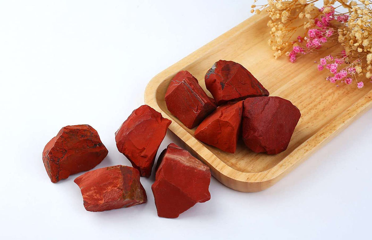 LAIDANLA 1lb 2" Red Jasper Natural Rough Stones Crystal Large Raw Crystals Bulk Healing Gemstones for Reiki Healing Tumbling Fountain Rocks Wire Wrapping Decoration Cabbing Lapidary