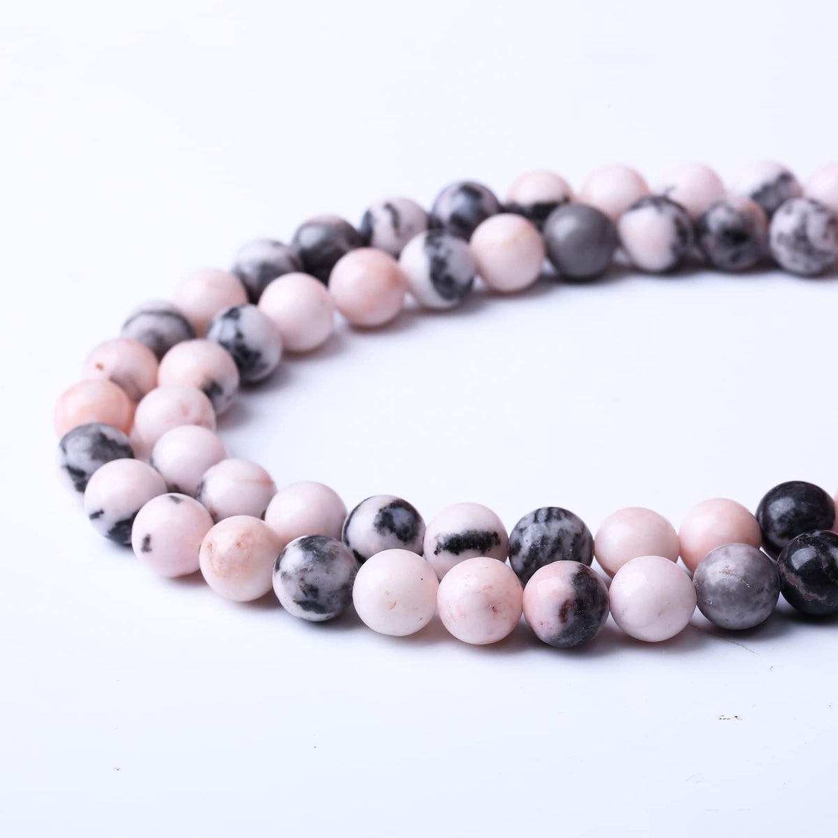 36PCS 10MM Natural Pink Zebra Jaspers Beads Round Loose Stone Beads for Jewelry Making DIY Energy Stone Healing Power Bracelet 15"