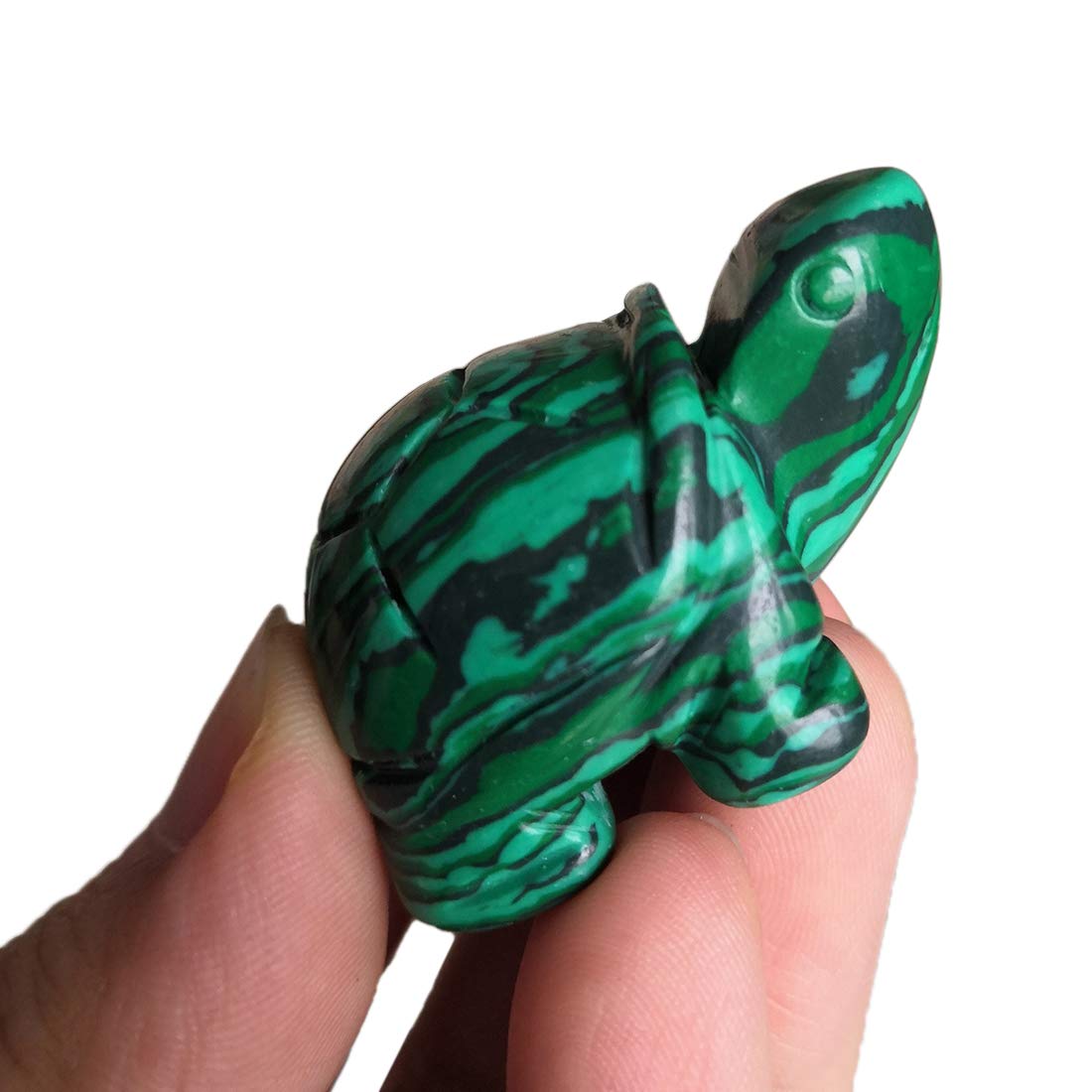 Gemgogo 2 Pcs Synthetic Malachite Crystal Tortoise Crystals and Healing Stones, 1.5 Inches Reiki Pocket Gemstone Figurines Room Decor Gemstone