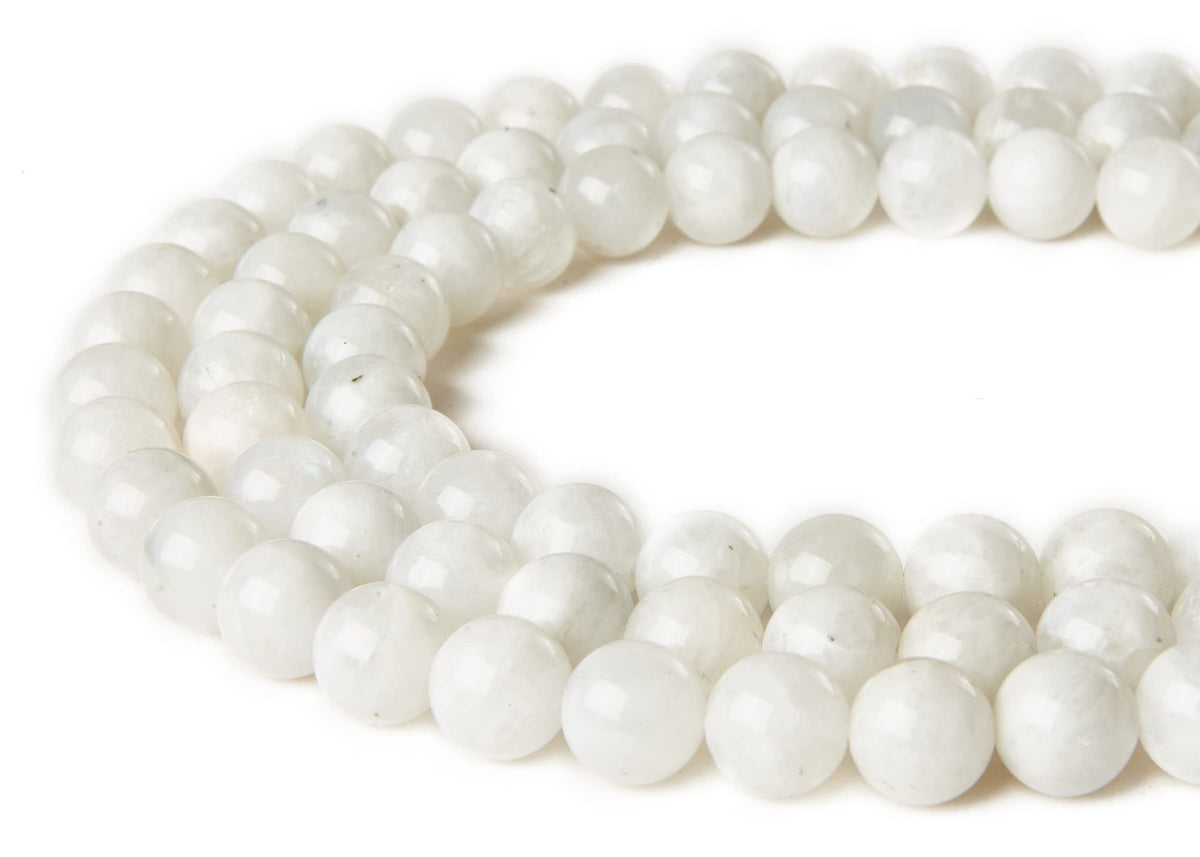 100pcs 8mm Moonstone Beads Natural Gemstone Beads Round Loose Beads for Jewelry Making