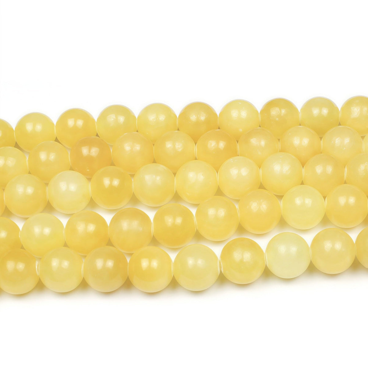 MJDCB Stone Beads Yellow Jade Round Loose Beads for Jewelry Making DIY Bracelet Necklace 4mm