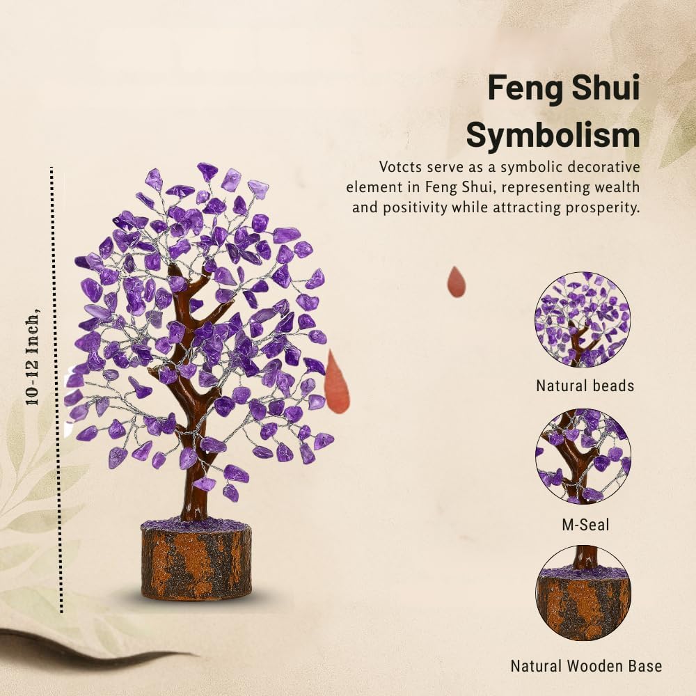 ANAYA AGATE Amethyst Crystal Tree of Life - Handmade Healing Bonsai Purple Tree for Home & Office Decor, Positive Energy & Good Luck, Ideal for Christmas Decor & Birthday Gifts for Women, Men