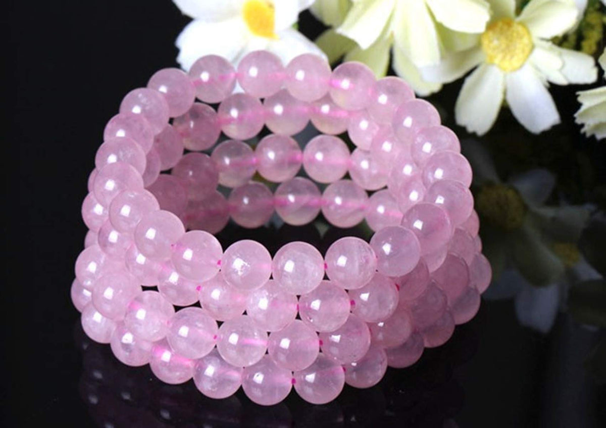 Natural Stone Beads 100pcs 6mm Rose Quartz Round Genuine Real Stone Beading Loose Gemstone DIY Charm Smooth Beads for Bracelet Necklace Earrings Jewelry Making (Pink Rose Quartz, 6mm)