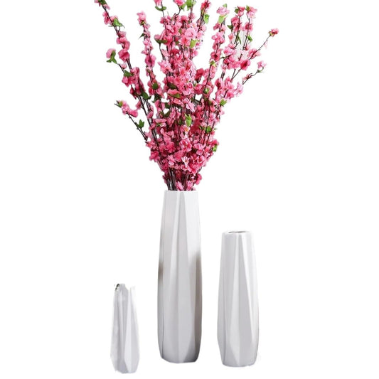 Floor vase Ceramic Vase，Decorative Large ，Floor, Large Floor Vase,White Ceramic Vase,Handcrafted,Sophisticated Vessel for Decorative Branches and Dried Flowers(61cm)