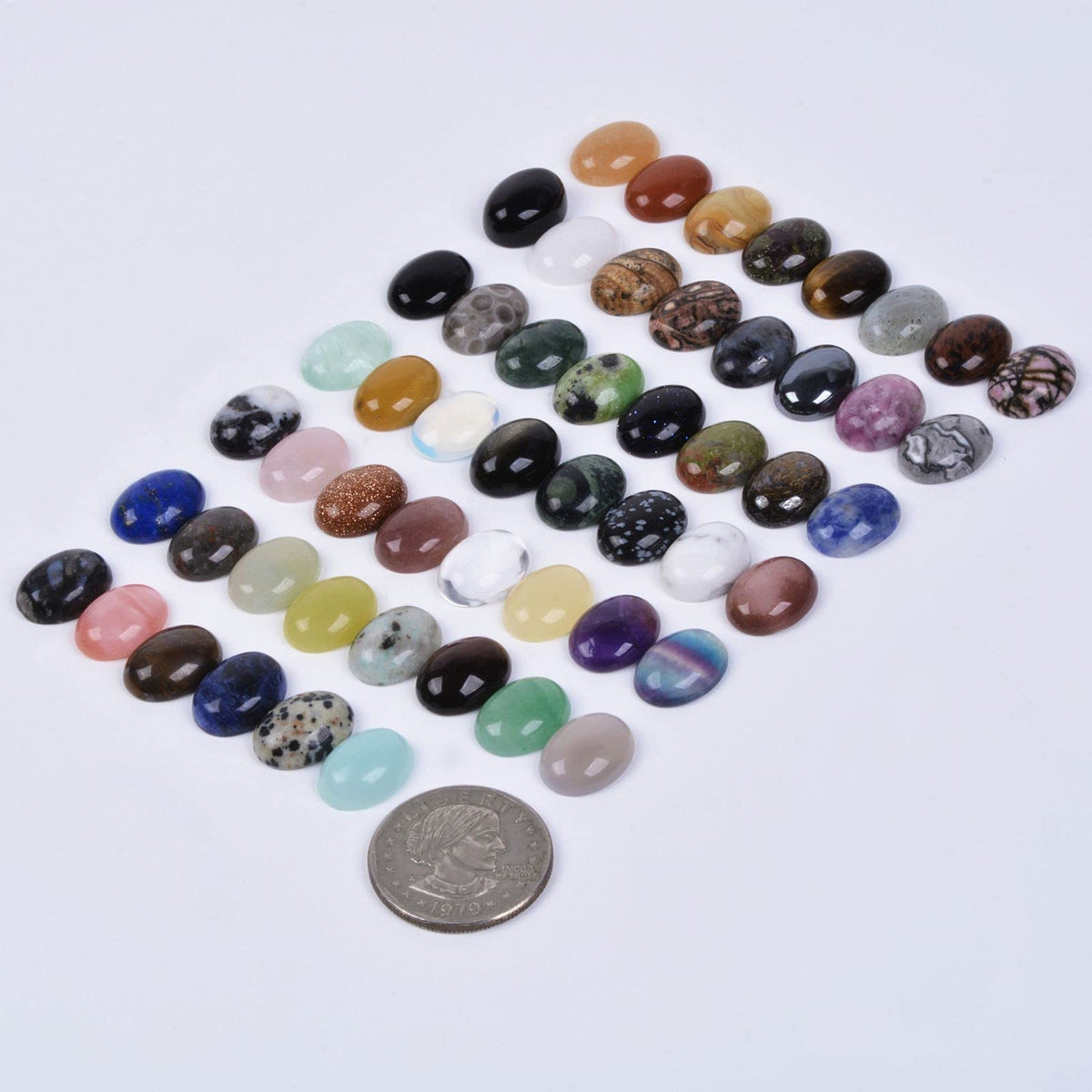 Wholesale Lot 24pcs Multi-color 16mm Gemstone Oval Cab Cabochon For Jewelry Making