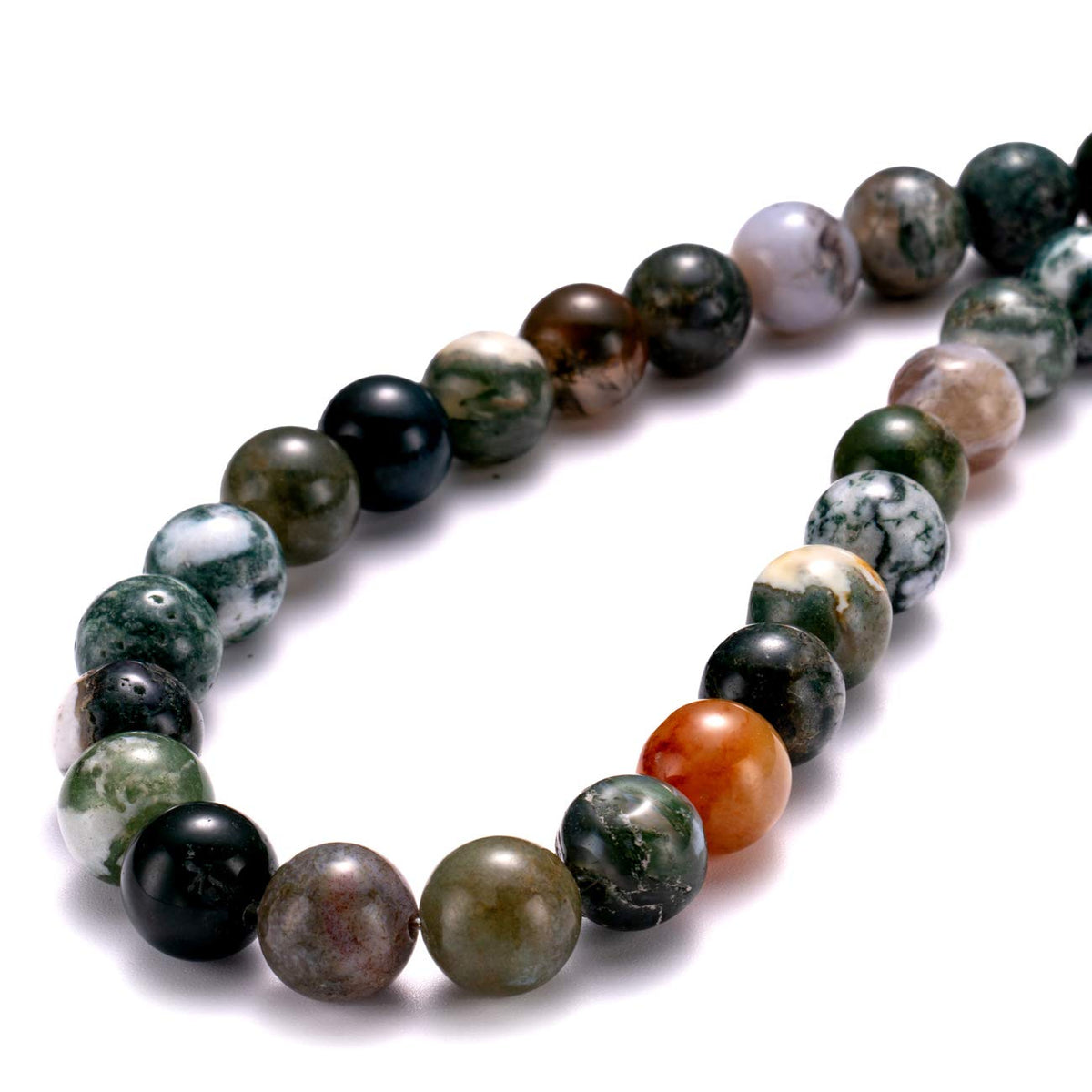 BEADIA Natural India Agate Stone Round Loose Semi Gemstone Beads for Jewelry Making 6MM 61PCS