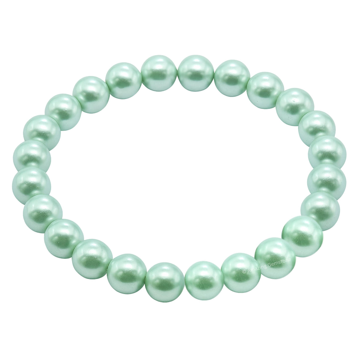 Amazing Gemstone Crystal Bracelet for Women Men's Gifts - Protection Healing Crystal Bracelet - 8mm Gemstone Beaded Stretchable Bracelet Pulseras Para Hombres Mujer Stocking Stuffers Mothers Day Gift (Pistachio Pearl)