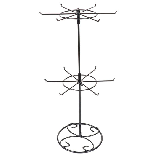 2 Tier Jewelry Display Holder,Retail Spinner Display Stand,Rotating Bracelet Storage Rack,Dressing Table,Black