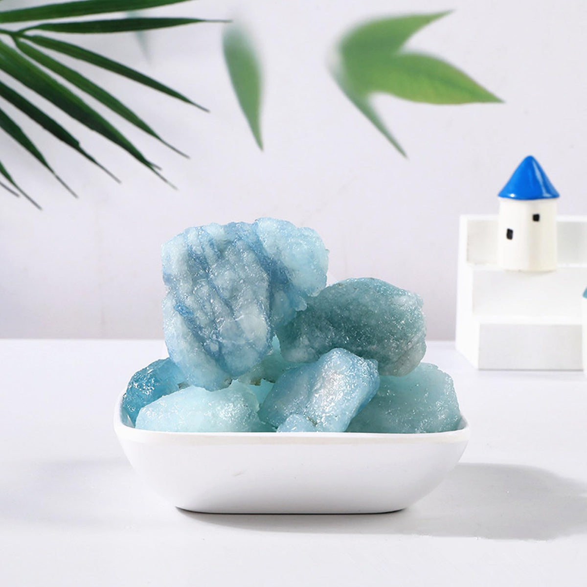 Aquamarine Raw Crystals Healing Crystals Natural Rough Stones 1.2-2" for Tumbling, Fountain Rocks, Yoga, Meditation, Polishin, Gift 5