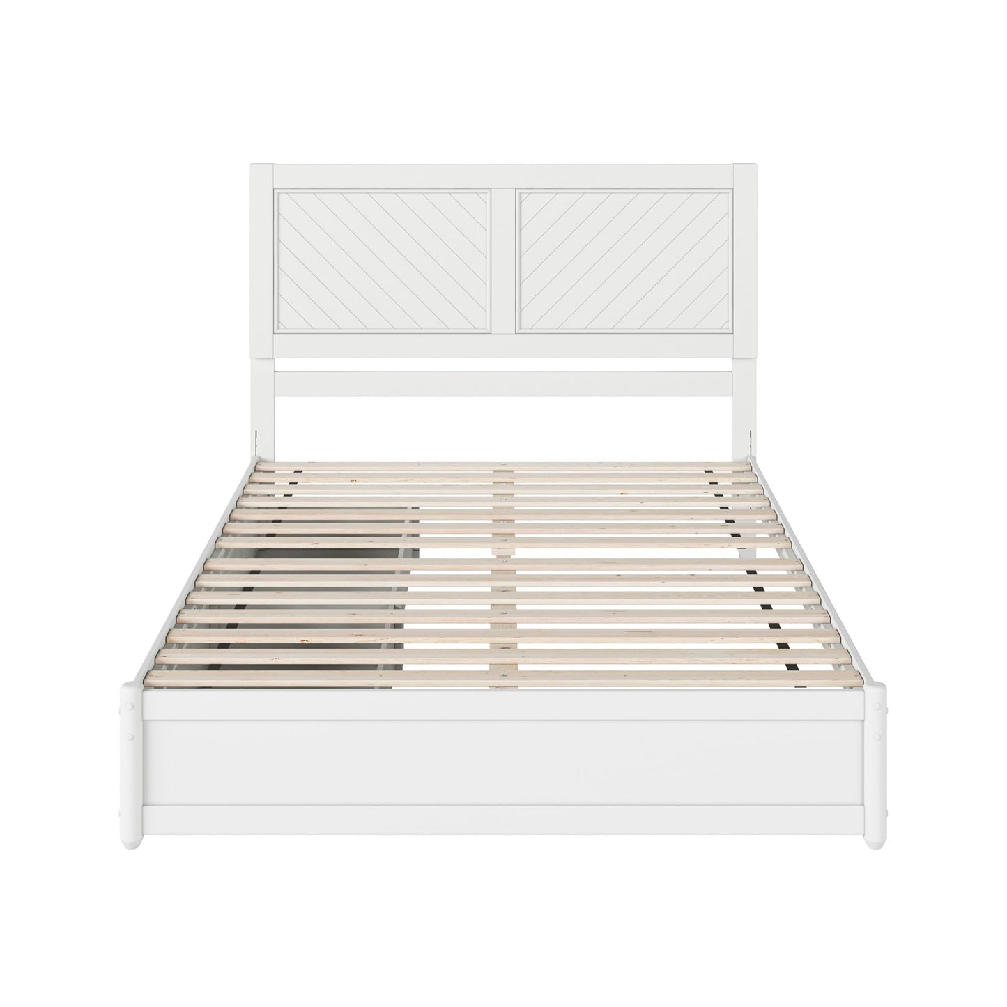 AFI, Clayton Queen Platform Bed with Panel Footboard & Storage Drawers, White