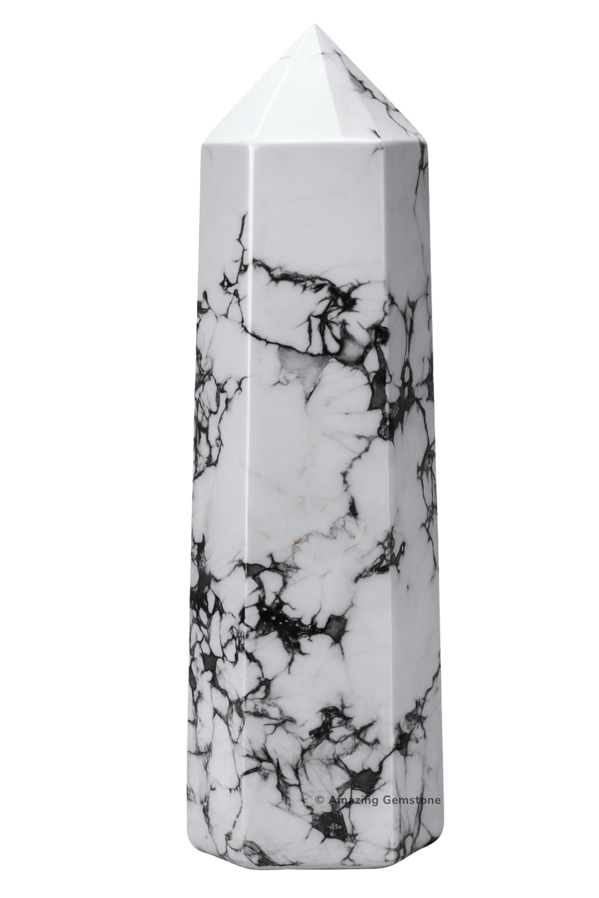 Amazing Gemstone Large Howlite Crystal Towers ~ Natural Healing Crystal Point Obelisk for Reiki Healing and Crystal Grid (5.5 to 6 INCH)