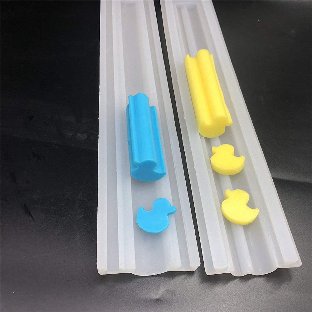 Little Rubber Duck Shaped Long Tube Silicone Mold Duckling Column Chocolate Candy Mold Handmade Candle Mold Embed Soap Making Supplies