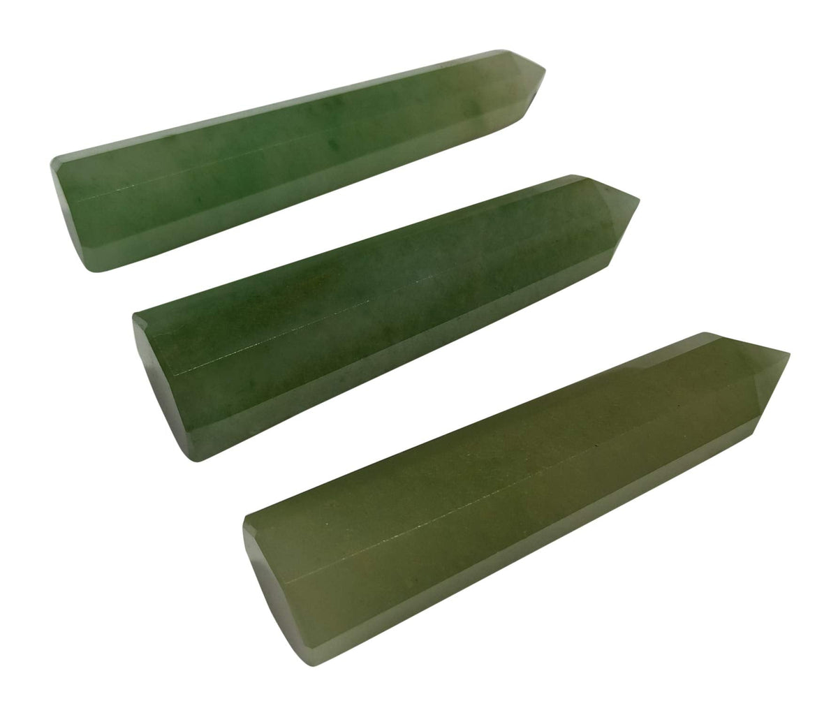 WholesaleGemShop 3 Inch Green Aventurine Gemstones Obelisk Tower Jumbo Facet Aura Rock Crystal Natural Polished Earth Wand Spirit